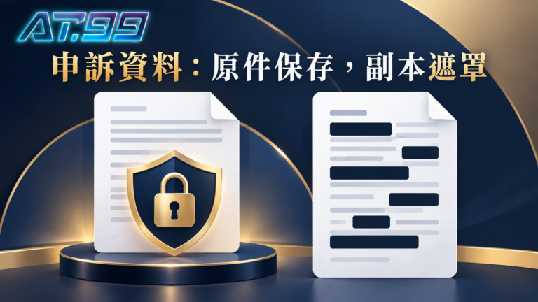 申訴資料原件保存副本遮罩，概念示意圖