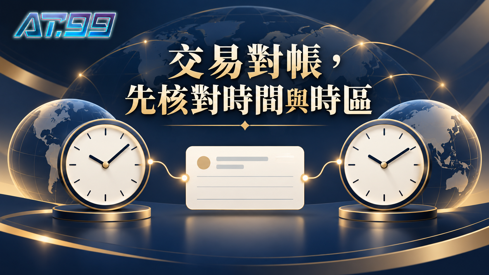 交易對帳先核對時間與時區,概念示意圖