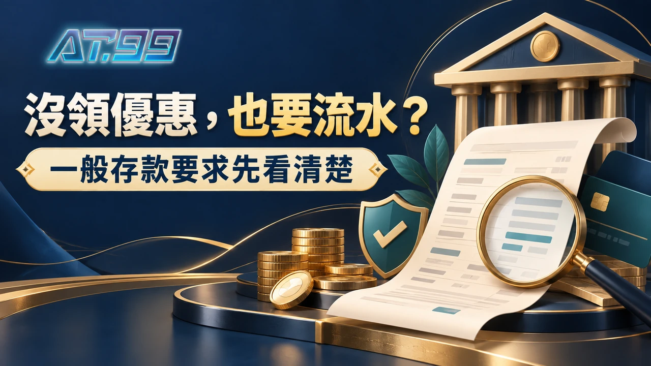 AT99娛樂沒領優惠也要流水嗎?存款和彩金別混著算封面
