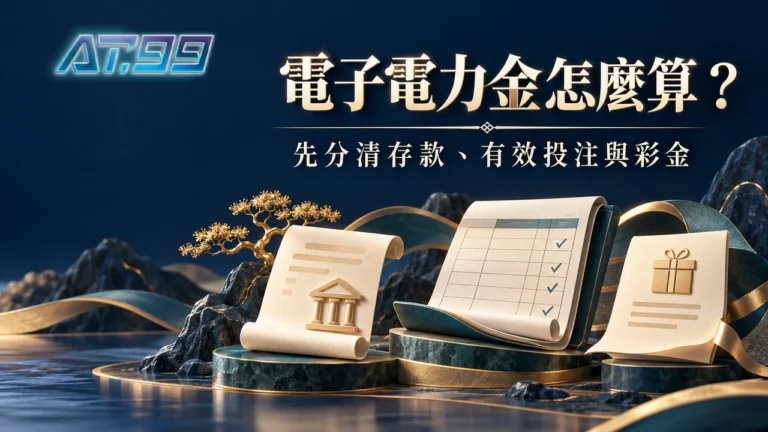 AT99娛樂電子電力金怎麼算？存款額和投注額不是同一件事封面